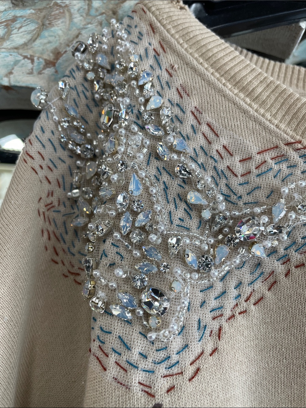 Free People Beige Yellowstone Embellished Crewneck Sweater - Picture 3 of 16